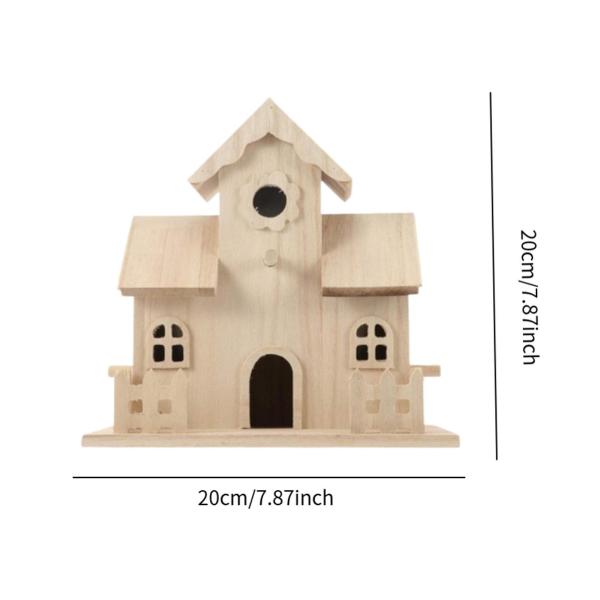 木製バードハウス ハチドリの巣 素朴な鳥の巣 屋外バードハウスルーム 木、庭、屋外用吊り下げバードハウス