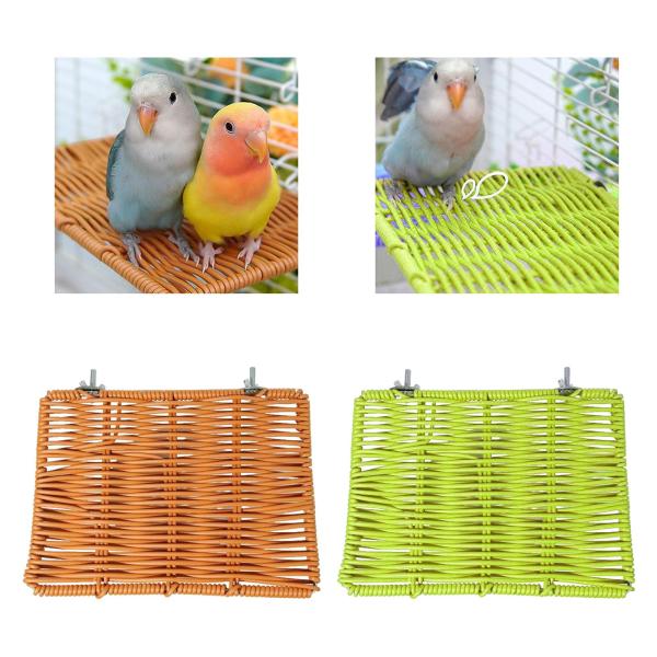 鳥用止まり木プラットフォーム 小動物用ケージアクセサリー セキセイインコ オカメインコ コニュア ブラウン
