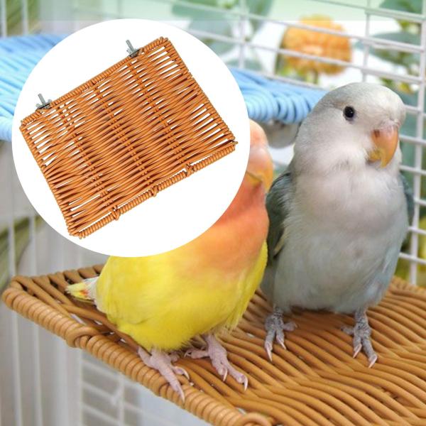 鳥用止まり木プラットフォーム 小動物用ケージアクセサリー セキセイインコ オカメインコ コニュア ブラウン