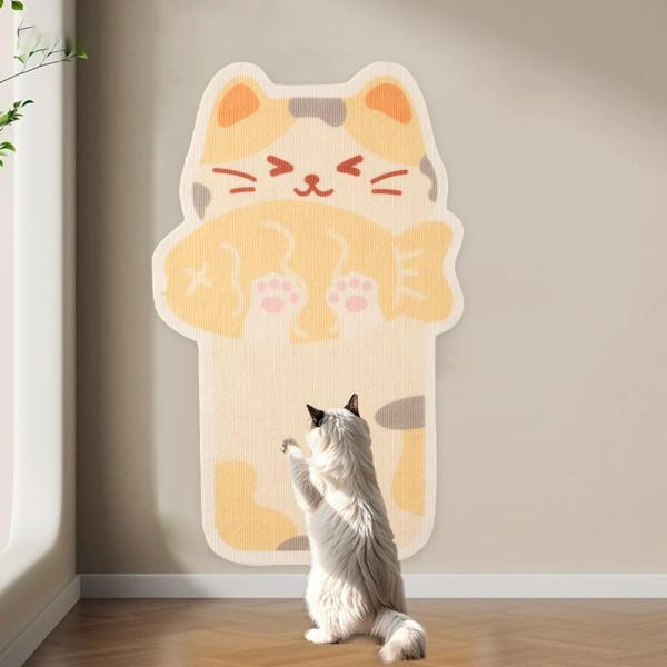 猫用爪とぎパッド クライミングラグ キティカーペットソファ 猫用爪とぎマット 粘着式 魚付き