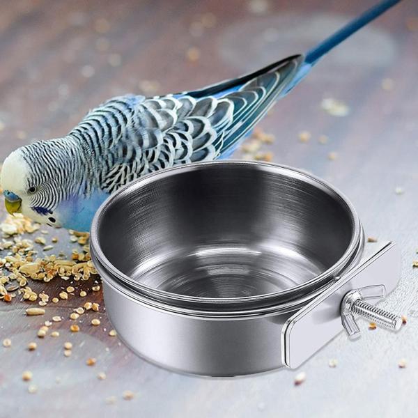 鳥用餌皿カップ 丈夫なステンレス製 オカメインコ インコ用 Lサイズ