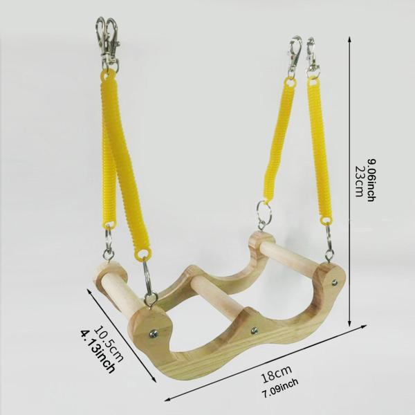 木製鳥用スプリングブランコおもちゃ、ケージアクセサリー用鳥止まり木