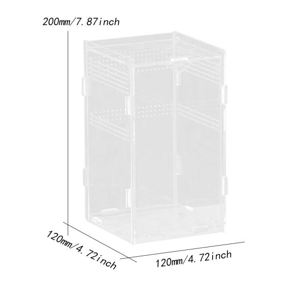 爬虫類飼育箱 広々とした透明で通気性に優れたカエル・ヤドカリ用 12x12x20cm