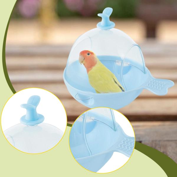 ケージ用バードバス ポータブルインコ用バスボックス オカメインコ セキセイインコ用 ブルー