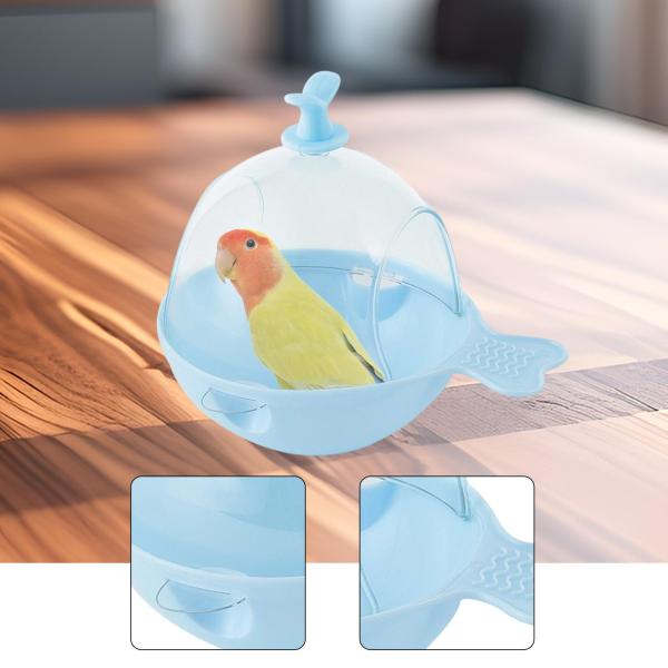 ケージ用バードバス ポータブルインコ用バスボックス オカメインコ セキセイインコ用 ブルー