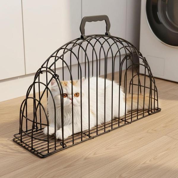 猫用ケージ ブラック 多用途 簡単乾燥 アイロンルーム 洗浄 入浴 毛飛散防止 プレイペン ペット乾燥ボックス 子猫・子犬用