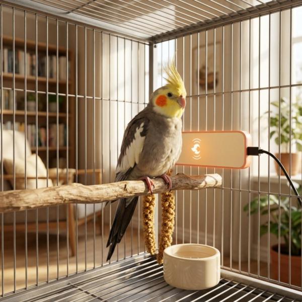 バードケージヒーター ヒートボード 鳥用ヒーター 恒温パネル USB給電 低電位ヒーター 耐久メタルケーブル 薄型長方形 取り付け簡単 室内ケージ 冬季に適用