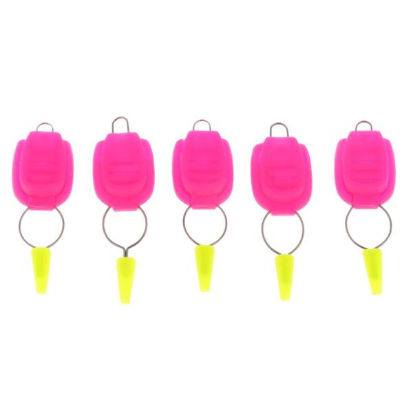 5xスピニングリールラインストッパーバイトキャスティングワイヤーバックルホルダーキーパーローズレッド