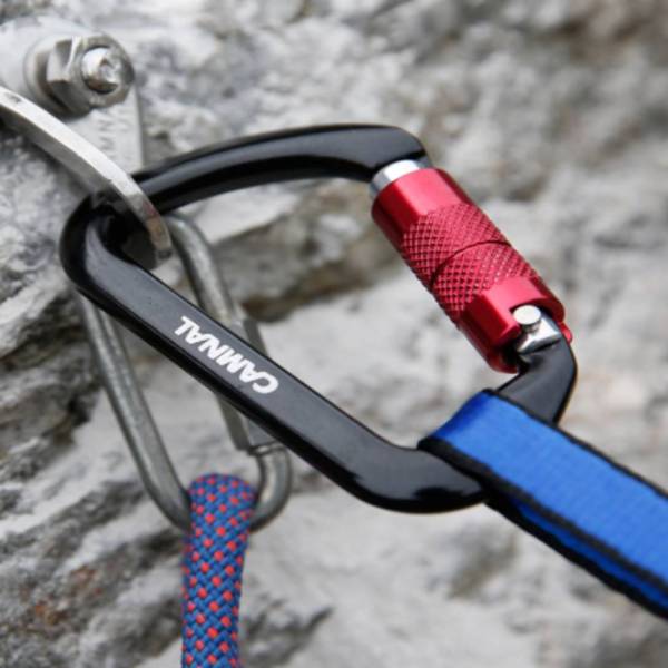 カラビナ 自動ロック ロッククライミング 登山用 CE認定 ツイストゲート 登山カラビナフック 頑丈 25KN高荷重