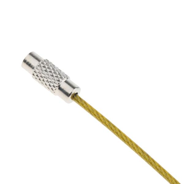 10本のケーブルワイヤーループ荷物タグループステンレススチールワイヤーストラップ黄色