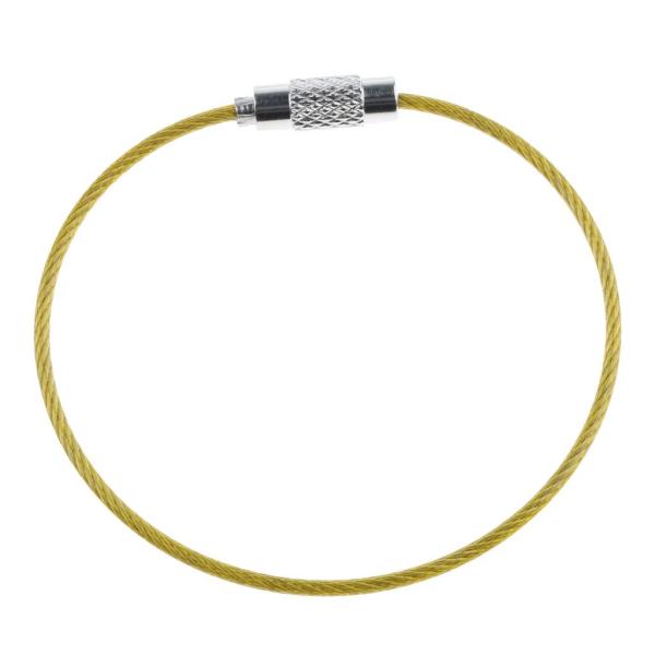 10本のケーブルワイヤーループ荷物タグループステンレススチールワイヤーストラップ黄色