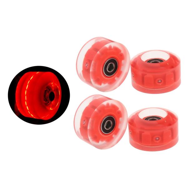 2列スケートレッド用ベアリング付き4パッククワッドローラースケートホイール