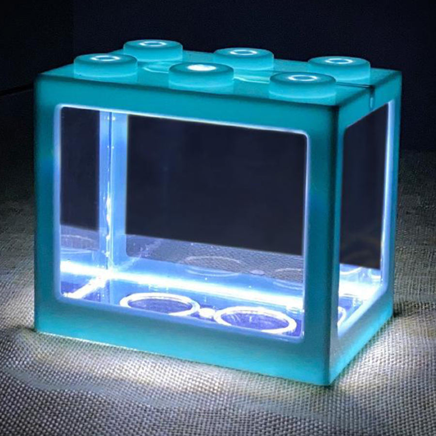 ミニ水槽LEDライトクリアオーナメント水族館オフィスデスクトップ装飾｜stk-shop｜04