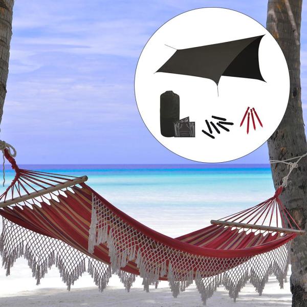 防水キャンプタープ-多機能テント太陽の避難所日陰パティオ日よけの天蓋のためのキャンプ.ハイキングやサバイバルギア.軽量でコンパクト