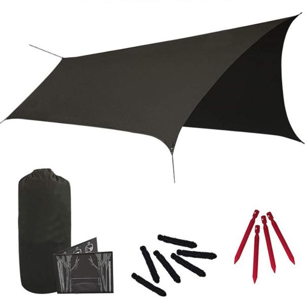 防水キャンプタープ-多機能テント太陽の避難所日陰パティオ日よけの天蓋のためのキャンプ.ハイキングやサバイバルギア.軽量でコンパクト