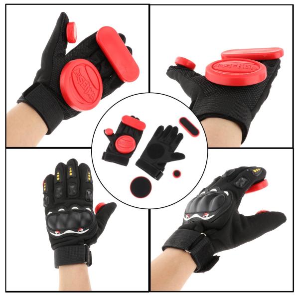 ダウンヒルスケートグローブロングドリフトグローブスケートアクセサリーレッド