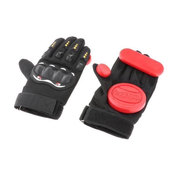 ダウンヒルスケートグローブロングドリフトグローブスケートアクセサリーレッド