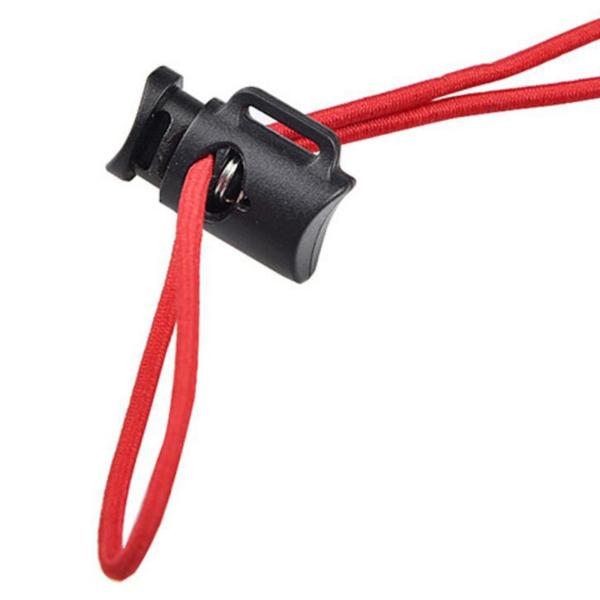 2x 調節可能な弾性コード 26cm キャンプ トレッキング ポール スティック タイ ダウン レッド