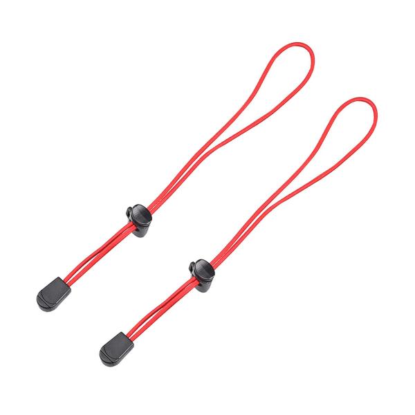 2x 調節可能な弾性コード 26cm キャンプ トレッキング ポール スティック タイ ダウン レッド