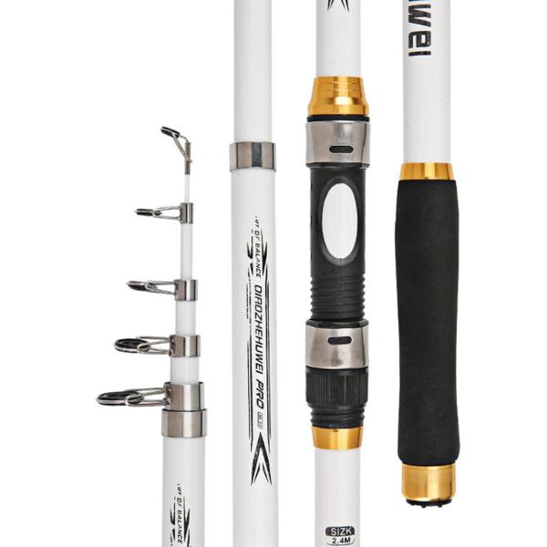 1pcポータブル釣り竿超軽量カーボンファイバー伸縮ポール3.0M