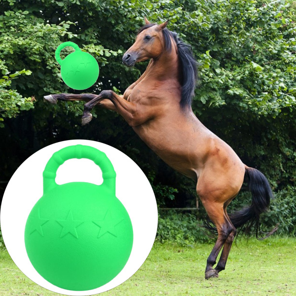 ゴム製25cm馬の犬の遊びボールのおもちゃ、ハンドル付きの馬の遊びの弾むボール｜stk-shop｜02