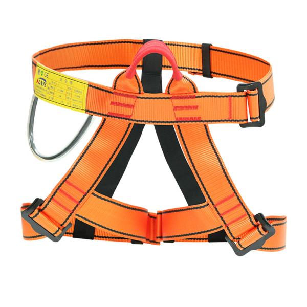 クライミングハーネスプロの登山ロッククライミングハーネス、ラペリング安全ハーネスベルト - オレンジ