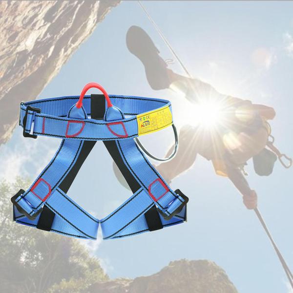 クライミングハーネスプロの登山ロッククライミングハーネス、ラペリング安全ハーネスベルト - 青