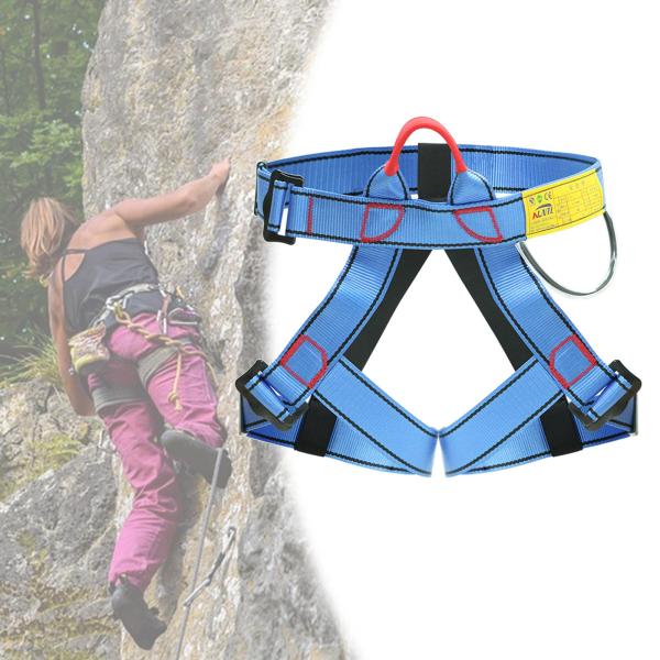 クライミングハーネスプロの登山ロッククライミングハーネス、ラペリング安全ハーネスベルト - 青