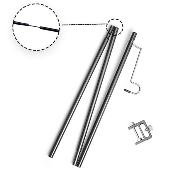 アウトドアキャンプ折りたたみ式ランプポストポールハンギングライトホルダースタンドシングルフックブラック