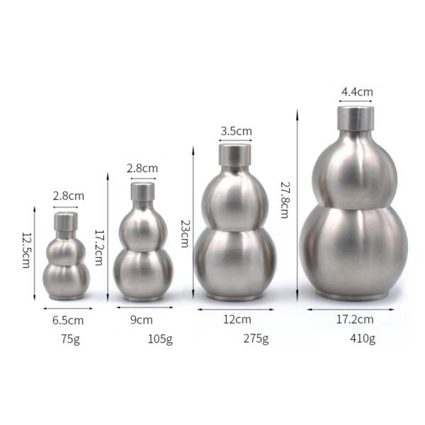 ステンレス鋼ヒップフラスコひょうたんボトルワインポット酒アウトドアギフト250ml