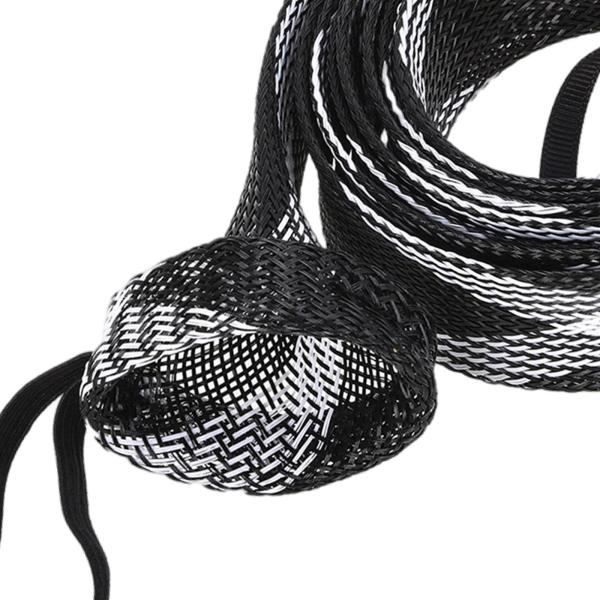 釣り竿スリーブソックスポールグローブプロテクターカバー、ストラップ付きブラックホワイト