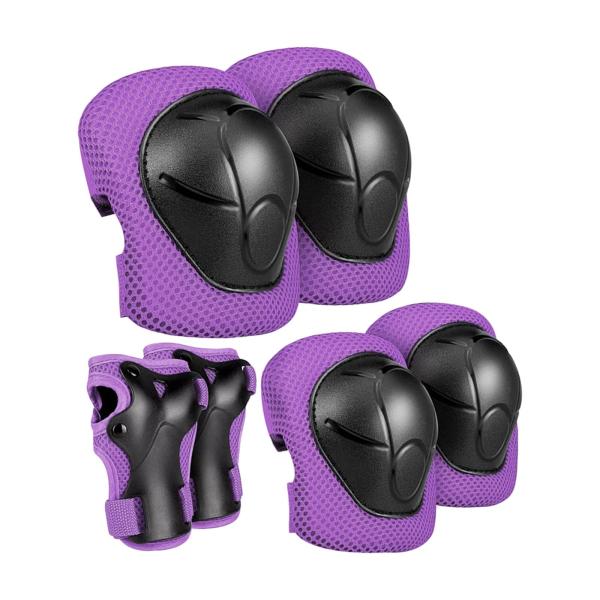 自転車のアウトドアアクティビティのためのチャイルドギアセット保護調整可能な手パープル
