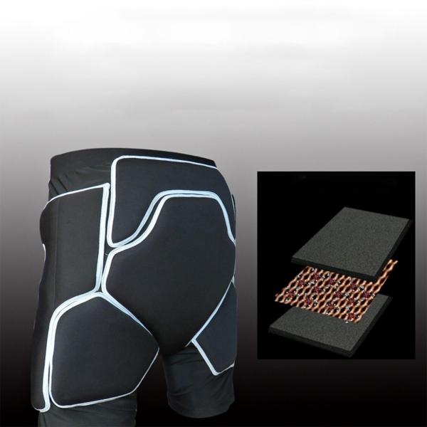 パッド入りショーツプロテクションヒップパンツスノーボードスケートライディングM70〜76cm