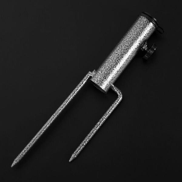 パラソル傘ベーススタンド屋外ガーデンメタルパラソルホルダー(フォーク2本付き)パイプ径2.8cm