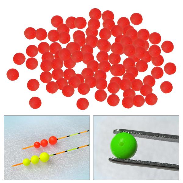 100本の浮きEVAフォームストライクインジケータートラウトナマズレッド6.0mm