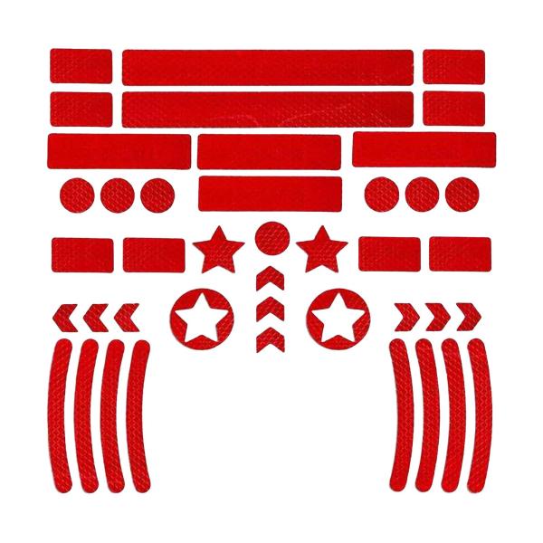 反射ステッカー 高視認性 装飾警告 バイク バイク レッド