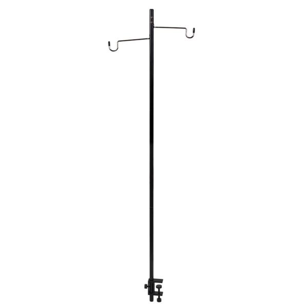 ステーク付きランプブラケット 2つのフック 取り外し可能 取り付け簡単 外側用 ブラック