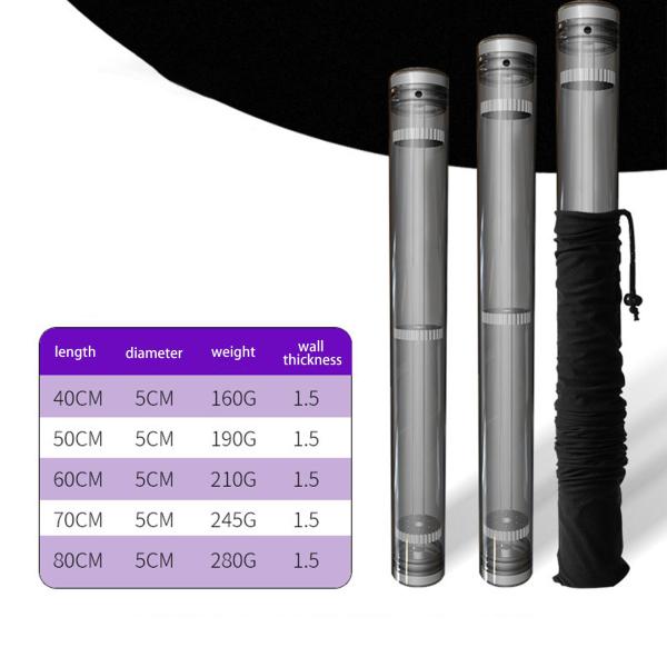 釣り竿フロート 漏れのない密封された釣りフロートチューブ 海釣り用 厚さ 60cmx5cm ブラック