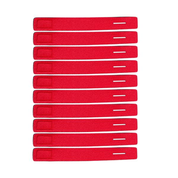 10個 釣り竿ベルト 伸縮性あり フライロッド用 釣り竿の収納と持ち運び レッド