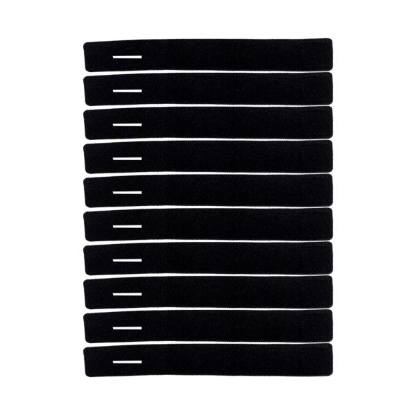 10個 釣り竿ベルト 伸縮性あり フライロッド用 釣り竿の収納と持ち運び ブラック