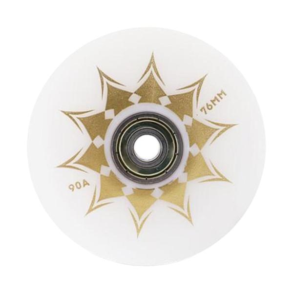 インライン ローラー スケート ホイール 屋内 屋外 スクーター用 荷物 ホイール 練習 ホワイト 金色