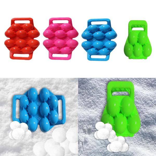 スノーメーカー クランプ 冬 ハンドル付き スノーボール作りクリップ キッズ ボーイズ ガールズ レッド