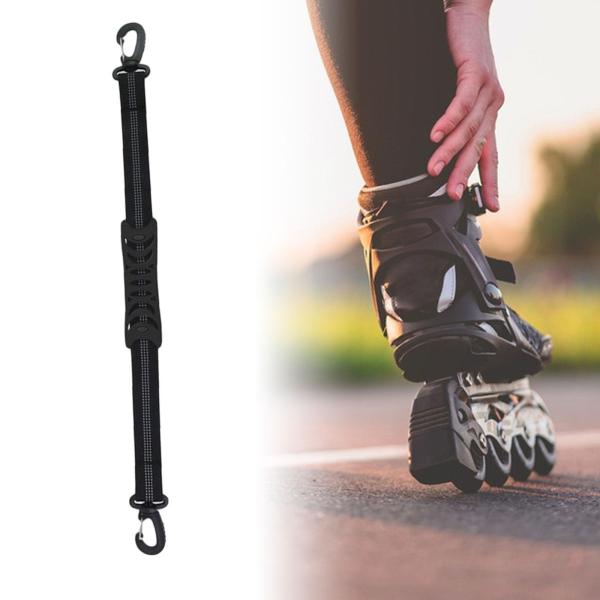 ポータブル スケート シューズ キャリア ストラップ エンド フック付き ベルト スキー ブーツ ストラップ ブラック
