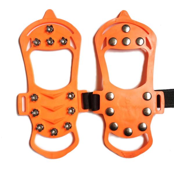 11 スパイク 丈夫なアイスクリート 釣り アウトドア アクティビティ ウォーキング ブラック S