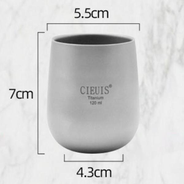 アウトドア バックパッキング旅行用キャンプ ウォーター マグ二重壁チタン カップ 120 ML
