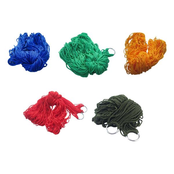 キャンプ ハンモック スイング ネット フック付きスリーピング ベッド ハイキング ガーデン ヤード ブルー