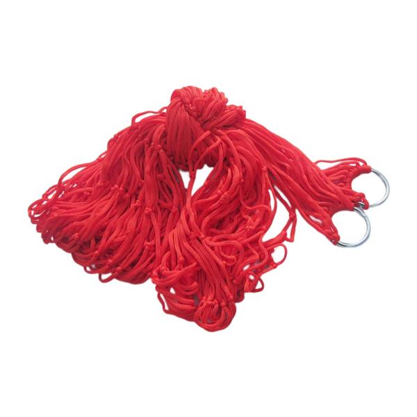 キャンプ ハンモック スイング ネット スリーピング ベッド フック付き ハイキング ガーデン ヤード レッド