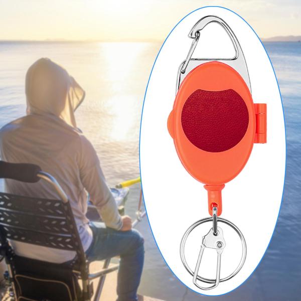 フライフィッシング Zinger カードホルダー 格納式バッジホルダー キーチェーン リールクリップ レッド