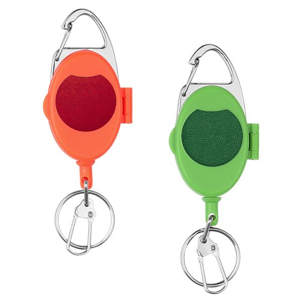 フライフィッシング Zinger カードホルダー 格納式バッジホルダー キーチェーン リールクリップ レッド