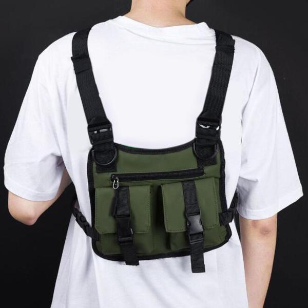 チェストリグバッグ ポーチ ライトバッグ 軽量 防水 男女兼用 グリーン